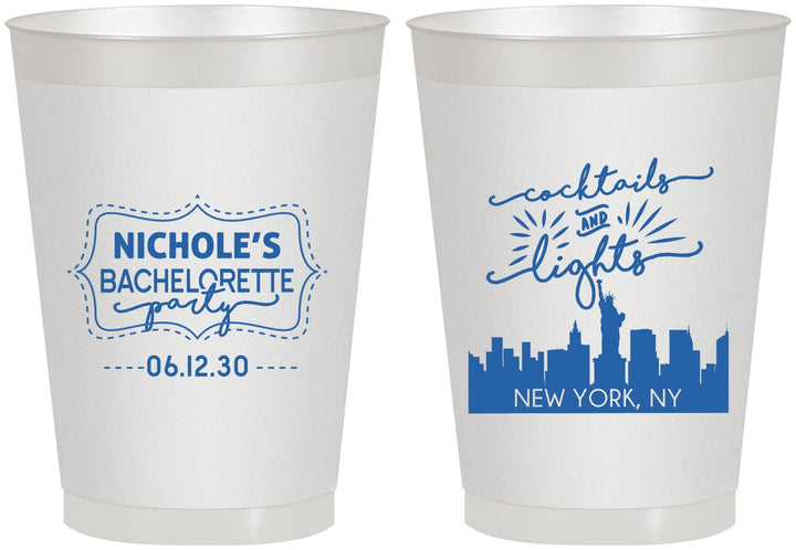 Personalized Bachelorette 8 oz Frosted Cups - New York | 60069
