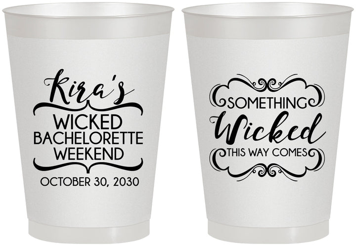 Personalized Bachelorette 8 oz Frosted Cups - Something Wicked | 60076