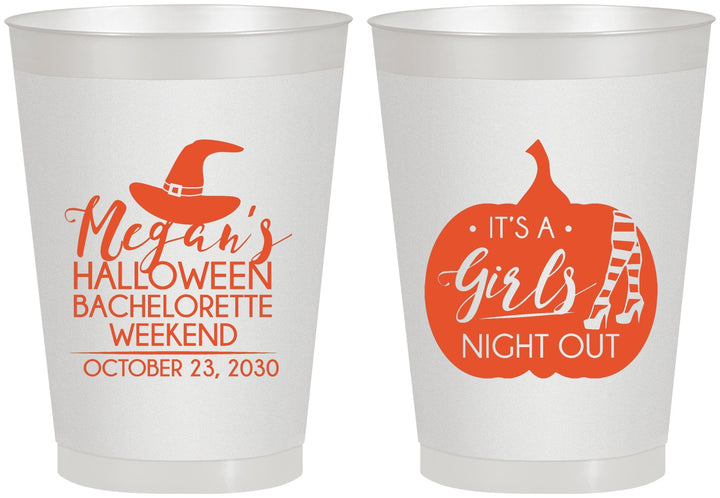 Personalized Bachelorette 8 oz Frosted Cups - Halloween Girls Night Out | 60077
