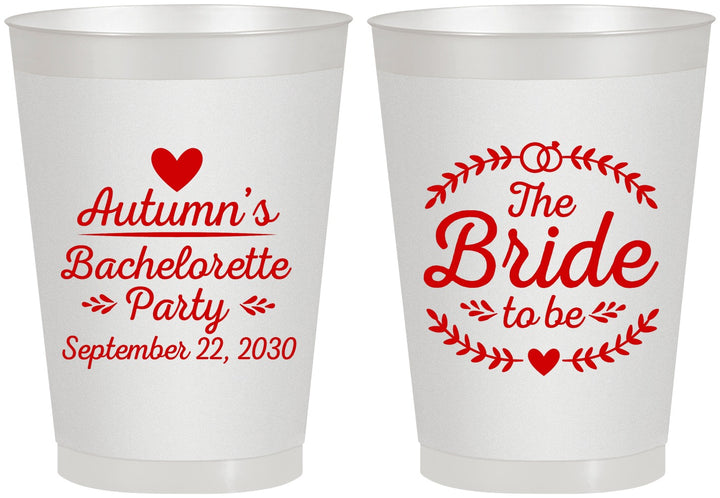 Personalized Bachelorette 8 oz Frosted Cups - Bride To Be | 60088