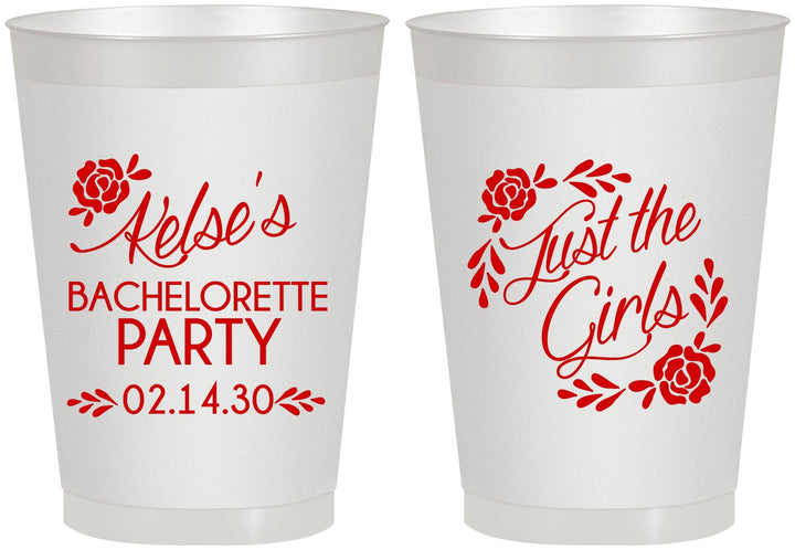 Personalized Bachelorette 8 oz Frosted Cups - Just The Girls | 60089
