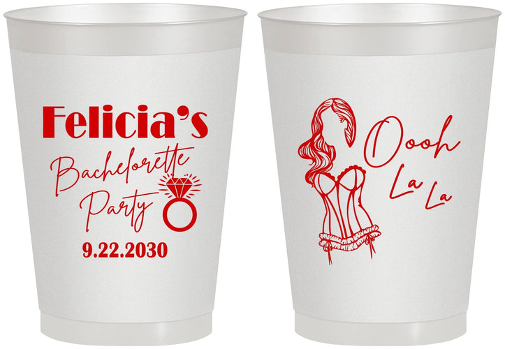 Personalized Bachelorette 8 oz Frosted Cups - Paris | 60090