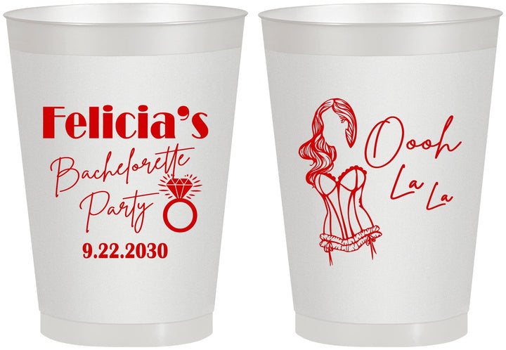 Personalized Bachelorette 8 oz Frosted Cups - Paris | 60090