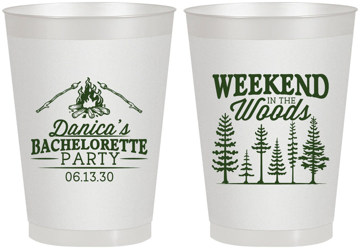 Personalized Bachelorette 8 oz Frosted Cups - Camping | 60094