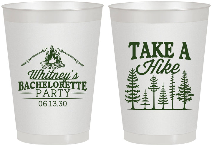 Personalized Bachelorette 8 oz Frosted Cups - Camping | 60098