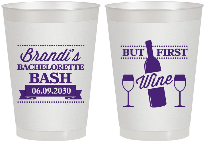 Personalized Bachelorette 8 oz Frosted Cups - Wine | 60099
