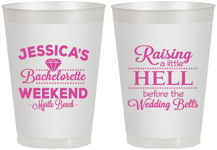 Personalized Bachelorette 8 oz Frosted Cups - Raising A Little Hell | 60107
