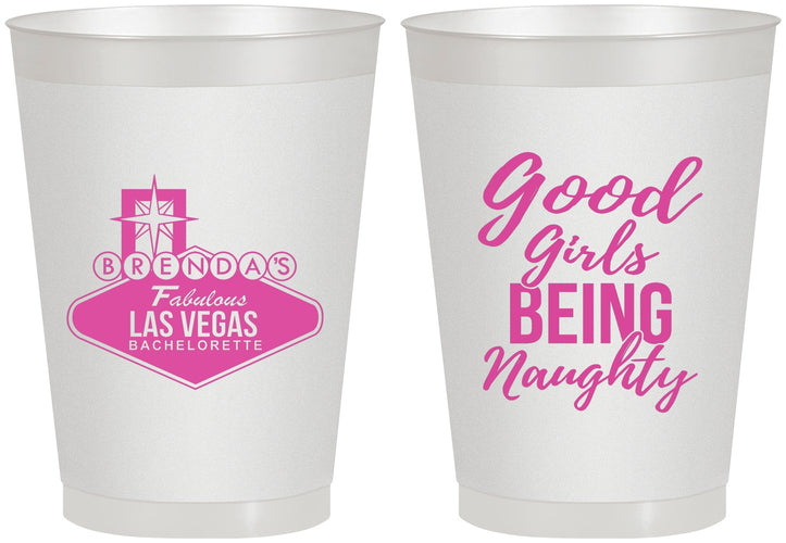 Personalized Bachelorette 8 oz Frosted Cups - Good Girls Naughty | 60111
