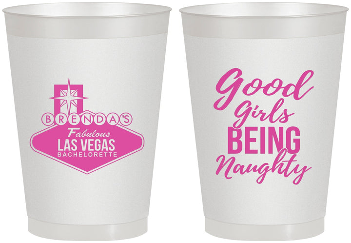 Personalized Bachelorette 8 oz Frosted Cups - Good Girls Naughty | 60111
