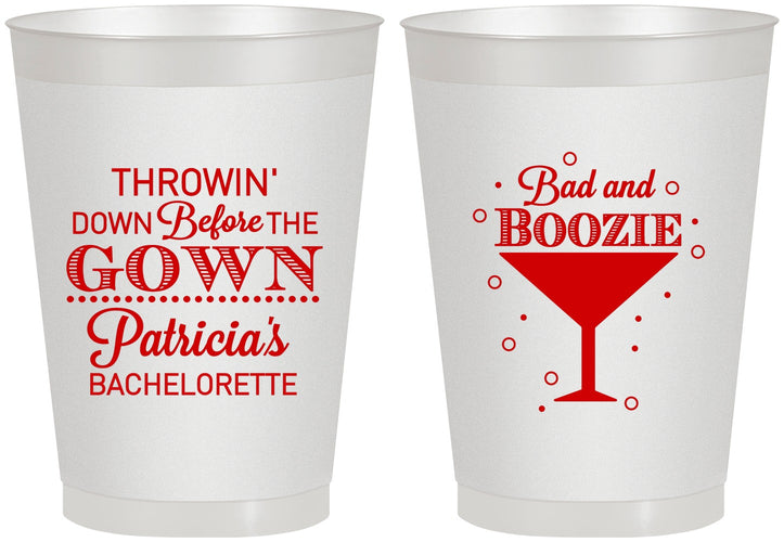 Personalized Bachelorette 8 oz Frosted Cups - Bad And Boozie | 60121