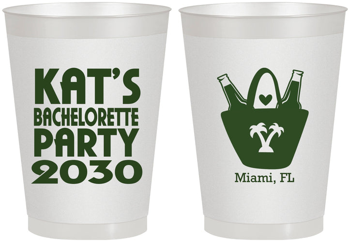 Personalized Bachelorette 8 oz Frosted Cups - Beach | 60126