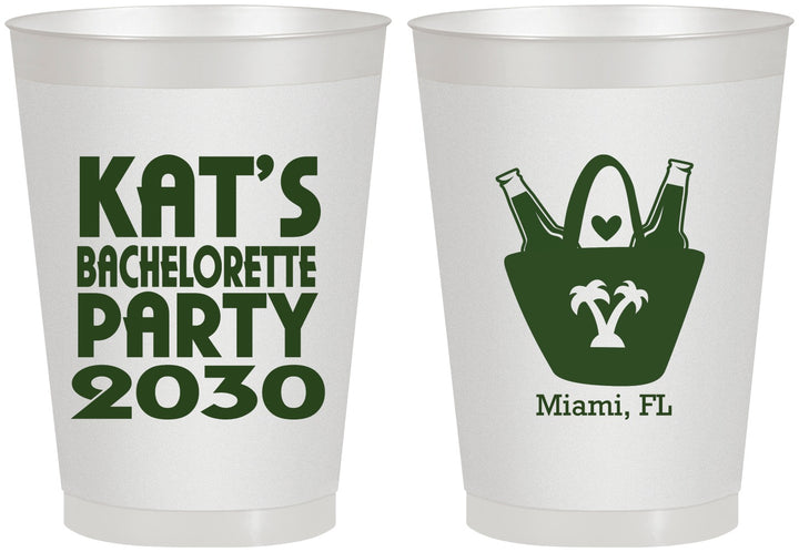 Personalized Bachelorette 8 oz Frosted Cups - Beach | 60126
