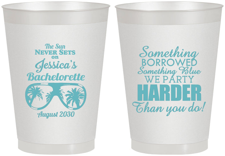 Personalized Bachelorette 8 oz Frosted Cups - Something Borrowed | 60132