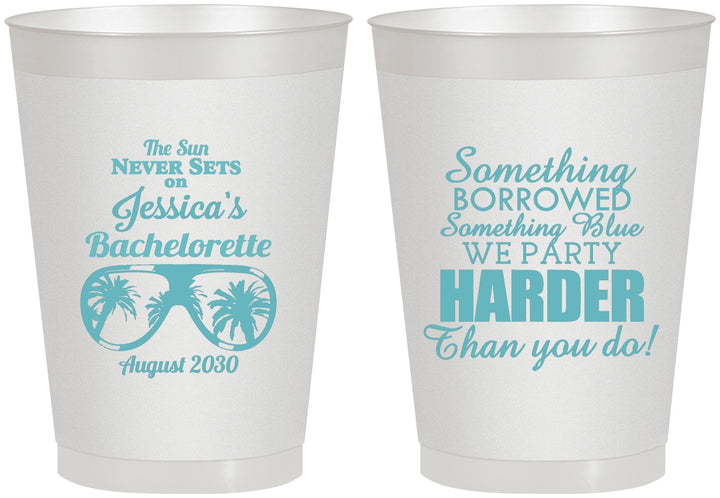 Personalized Bachelorette 8 oz Frosted Cups - Something Borrowed | 60132