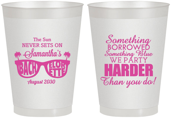 Personalized Bachelorette 8 oz Frosted Cups - Something Borrowed | 60133