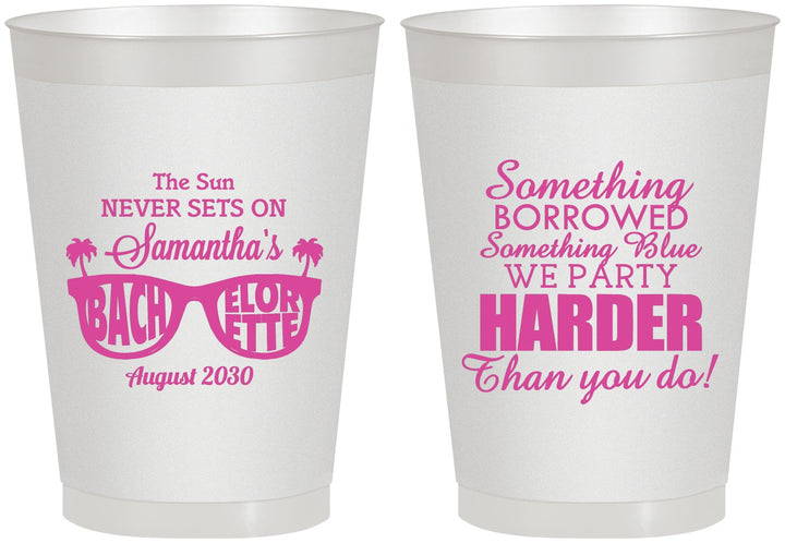 Personalized Bachelorette 8 oz Frosted Cups - Something Borrowed | 60133