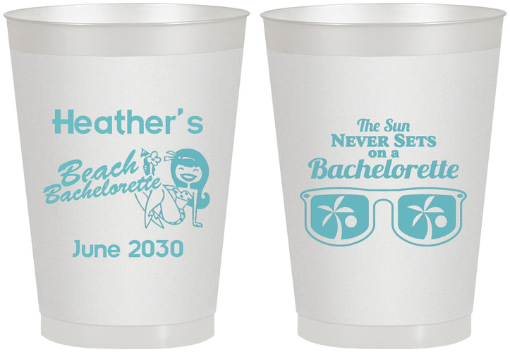 Personalized Bachelorette 8 oz Frosted Cups - Beach | 60135