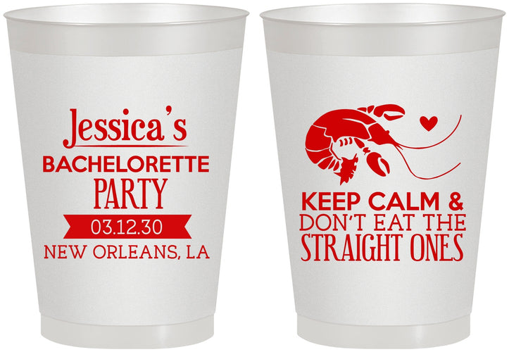 Personalized Bachelorette 8 oz Frosted Cups - Crawfish Boil | 60137
