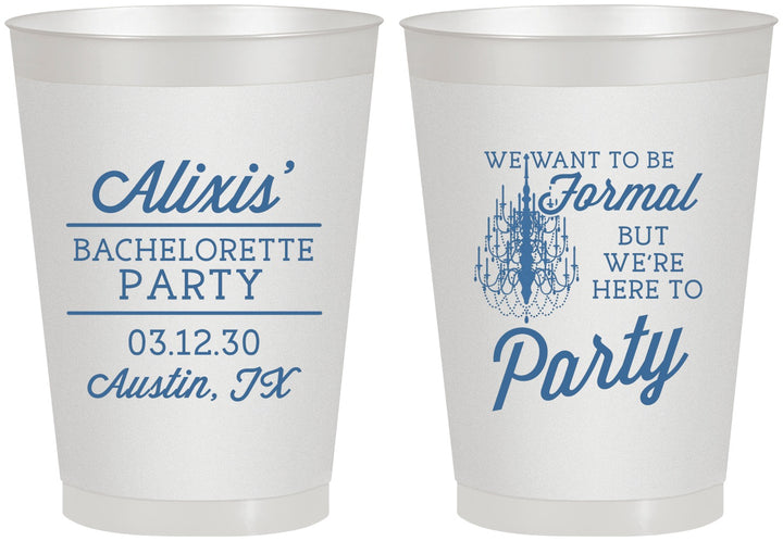 Personalized Bachelorette 8 oz Frosted Cups - Formal Party | 60145