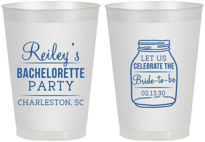 Personalized Bachelorette 8 oz Frosted Cups - Bride To Be | 60146