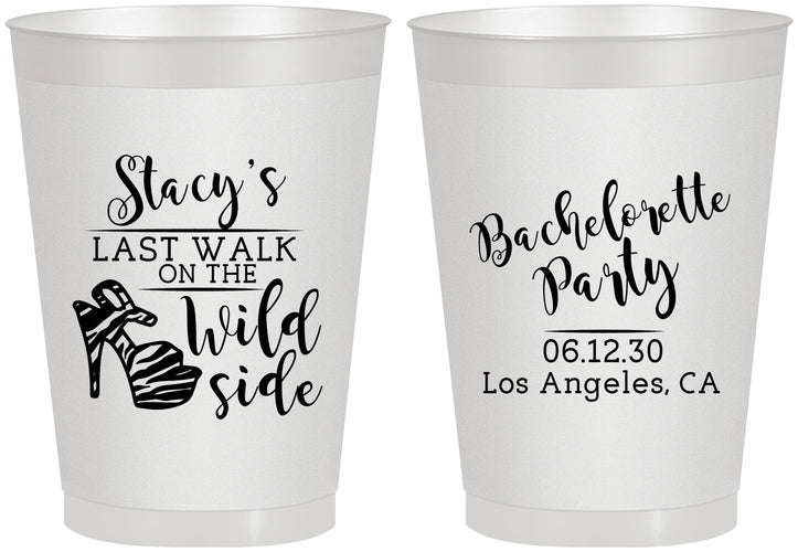 Personalized Bachelorette 8 oz Frosted Cups - Last Walk Wild Side | 60148