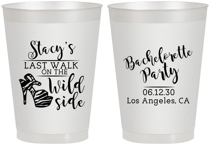 Personalized Bachelorette 8 oz Frosted Cups - Last Walk Wild Side | 60148