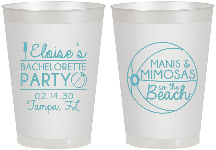 Personalized Bachelorette 8 oz Frosted Cups - Manis Mimosas | 60149