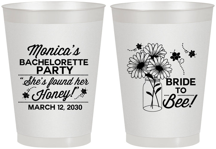 Personalized Bachelorette 8 oz Frosted Cups - Bride To Bee | 60152