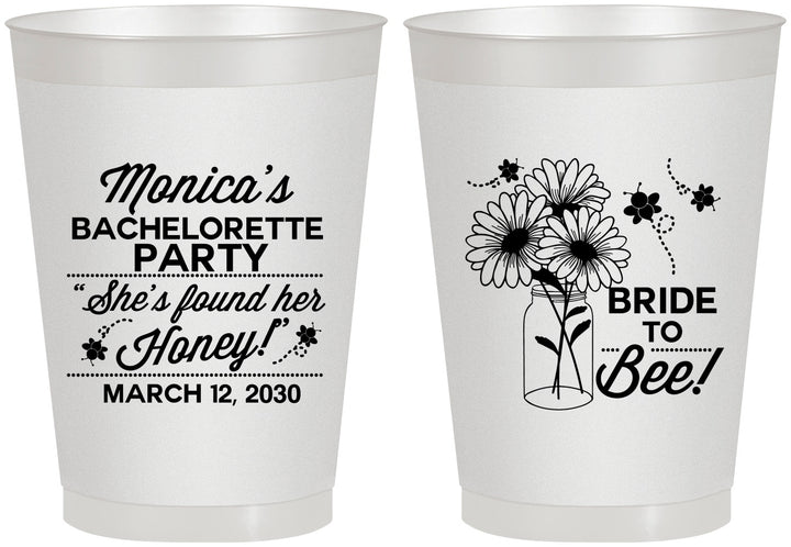 Personalized Bachelorette 8 oz Frosted Cups - Bride To Bee | 60152