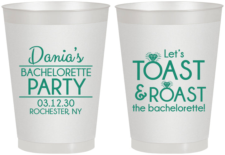 Personalized Bachelorette 8 oz Frosted Cups - Toast And Roast | 60153