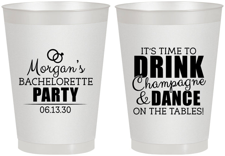 Personalized Bachelorette 8 oz Frosted Cups - Drink Champagne Dance | 60154