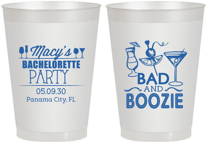 Personalized Bachelorette 8 oz Frosted Cups - Bad And Boozie | 60155