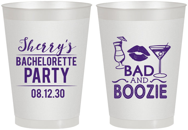 Personalized Bachelorette 8 oz Frosted Cups - Bad And Boozie | 60156