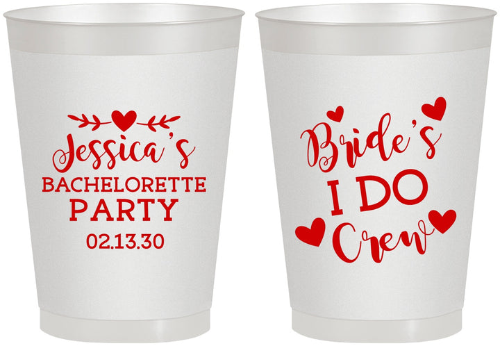 Personalized Bachelorette 8 oz Frosted Cups - Brides I Do Crew | 60159