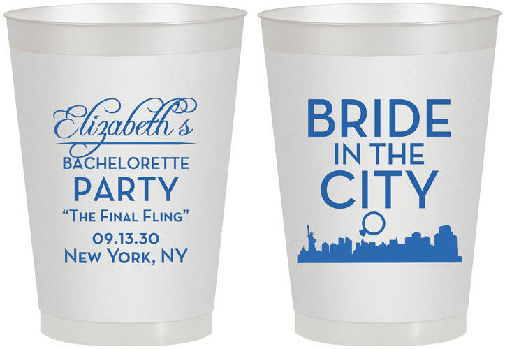 Personalized Bachelorette 8 oz Frosted Cups - New York | 60162