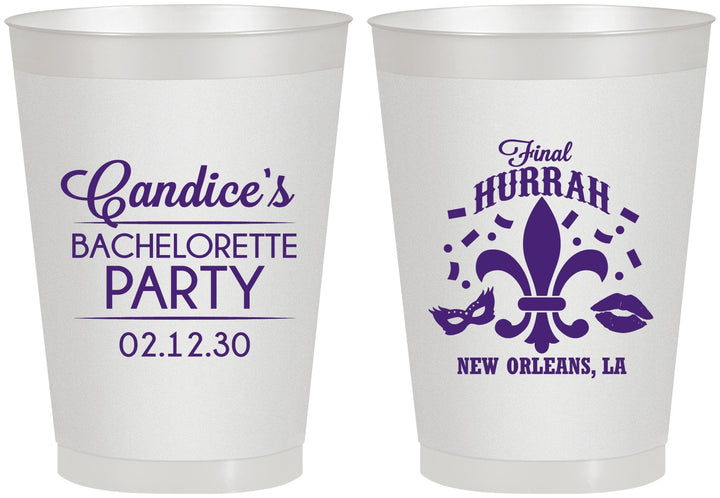 Personalized Bachelorette 8 oz Frosted Cups - New Orleans | 60166