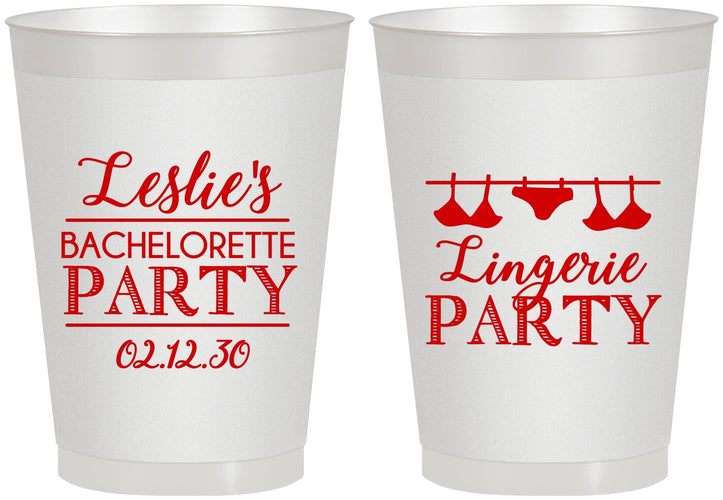 Personalized Bachelorette 8 oz Frosted Cups - Lingerie Party | 60171