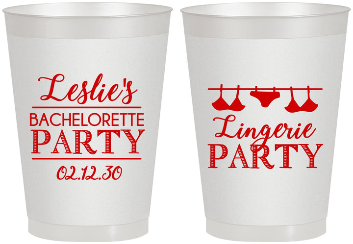 Personalized Bachelorette 8 oz Frosted Cups - Lingerie Party | 60171