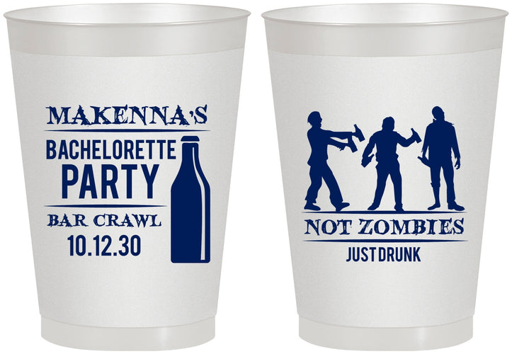 Personalized Bachelorette 8 oz Frosted Cups - Zombie | 60173