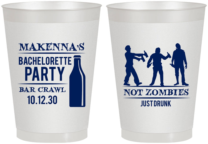 Personalized Bachelorette 8 oz Frosted Cups - Zombie | 60173