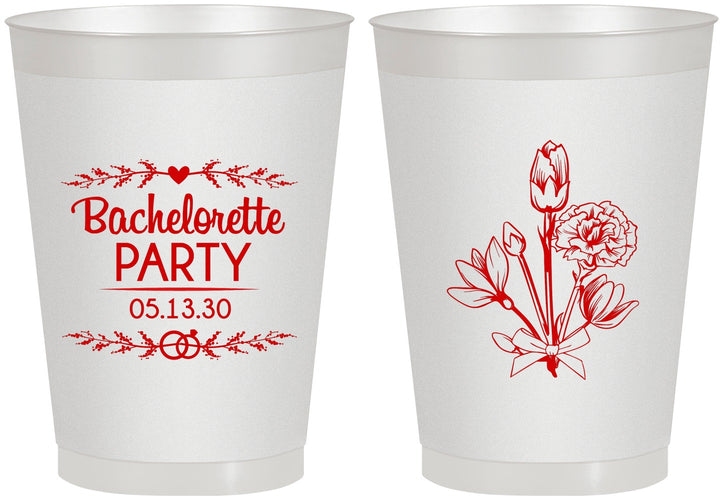 Personalized Bachelorette 8 oz Frosted Cups - Flowers | 60174