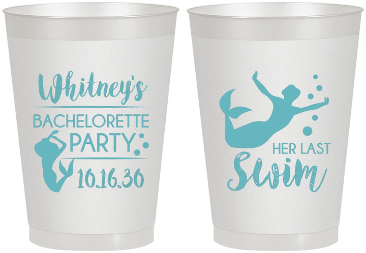 Personalized Bachelorette 8 oz Frosted Cups - Mermaid | 60175