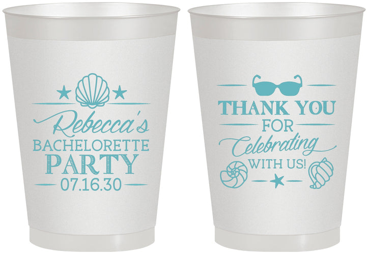 Personalized Bachelorette 8 oz Frosted Cups - Beach | 60177