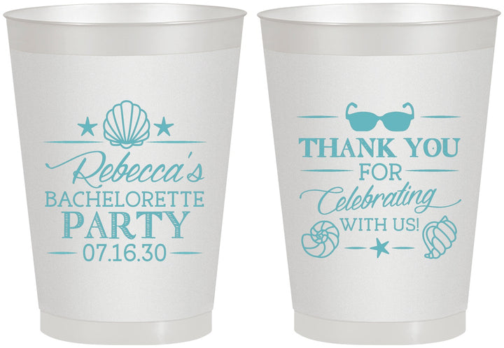 Personalized Bachelorette 8 oz Frosted Cups - Beach | 60177