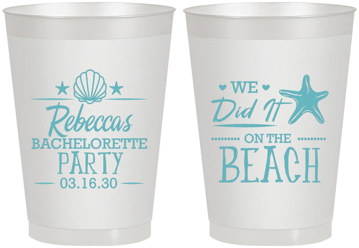 Personalized Bachelorette 8 oz Frosted Cups - Beach | 60183