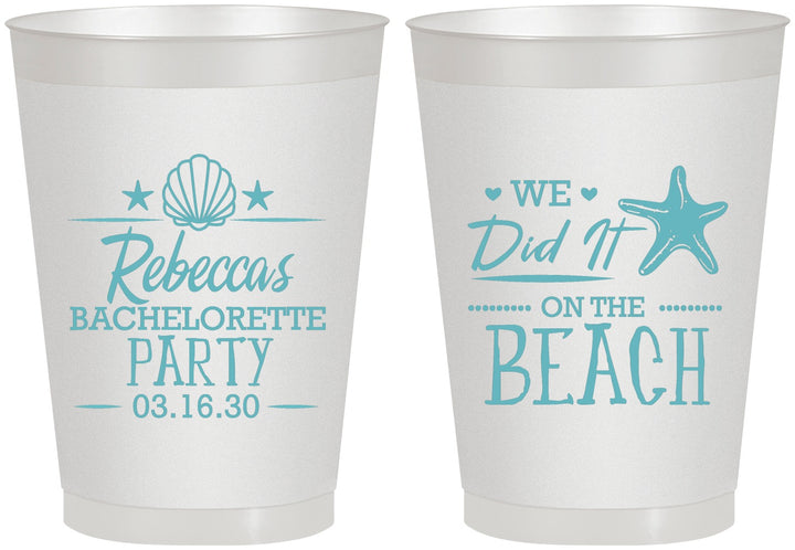 Personalized Bachelorette 8 oz Frosted Cups - Beach | 60183