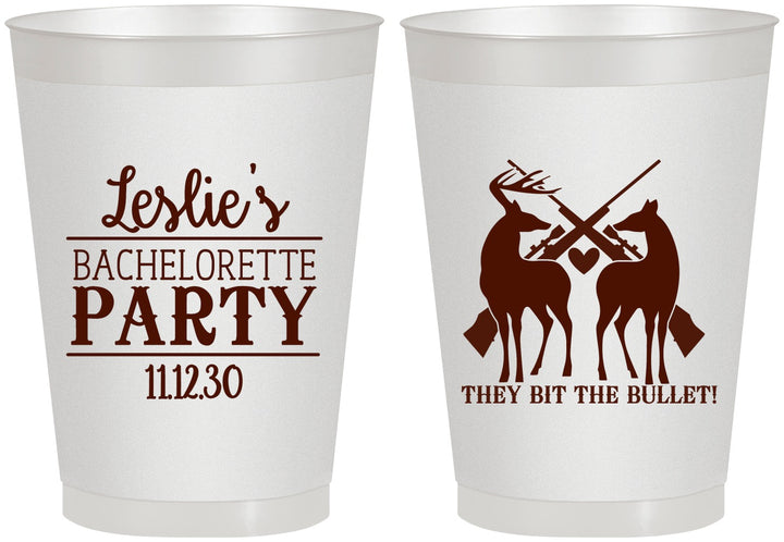 Personalized Bachelorette 8 oz Frosted Cups - Hunting | 60187