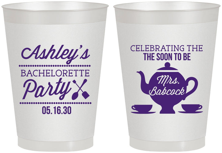 Personalized Bachelorette 8 oz Frosted Cups - Teapot | 60189