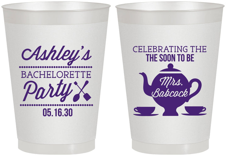 Personalized Bachelorette 8 oz Frosted Cups - Teapot | 60189