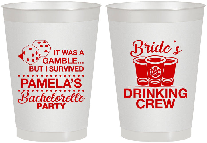 Personalized Bachelorette 8 oz Frosted Cups - Las Vegas | 60194